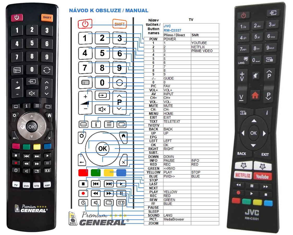 JVC Genuine JVC LT-43C790 TV Remote Control 