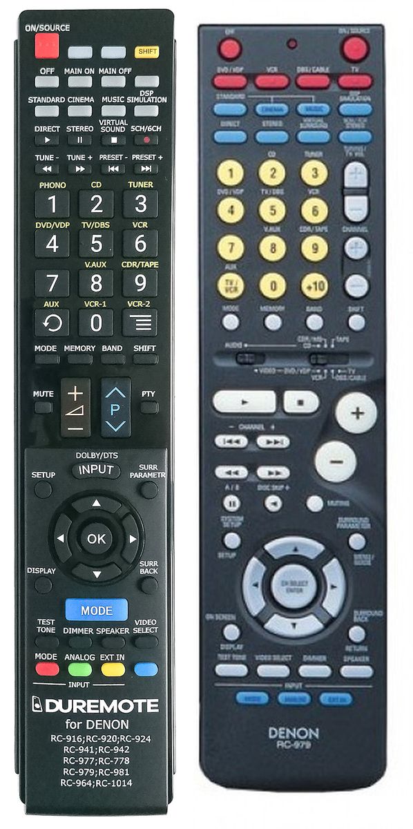 DENON RC979 remote control duplicate 18.2 REMOTE CONTROL WORLD