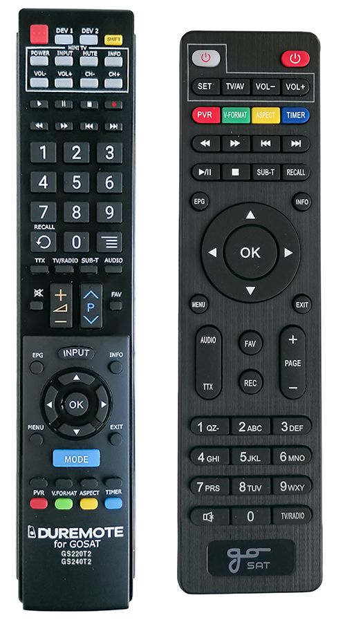 GOSAT GS220T2, GS240T2 + TV control (mini TV) - mando a distancia duplicado  - $14.2 : REMOTE CONTROL WORLD
