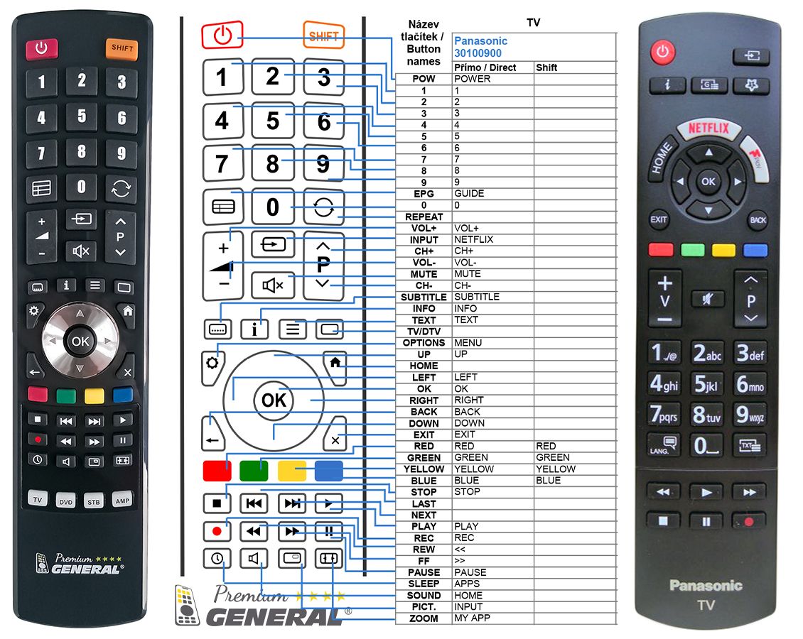 Télécommande TV Universelle E-P912 compatible TV Panasonic /LCD