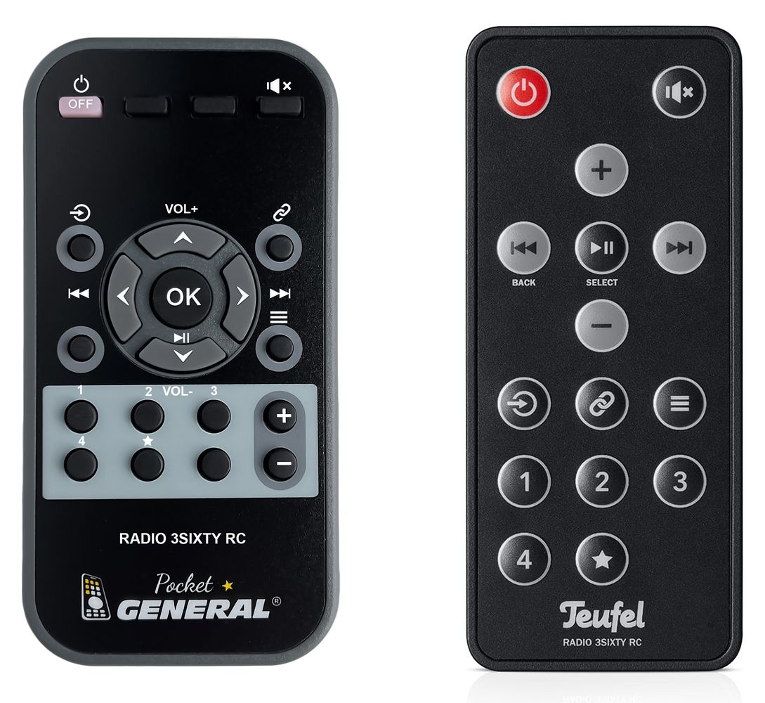 Télécommande De Rechange Compatible Avec L'enceinte Radio Teufel 3SIXTY - Infrarouge, Pas De Programmation