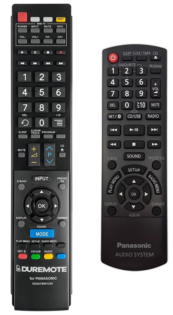 PANASONIC N2QAYB001204 + TV control (mini TV) - mando a distancia duplicado  - $17.1 : REMOTE CONTROL WORLD