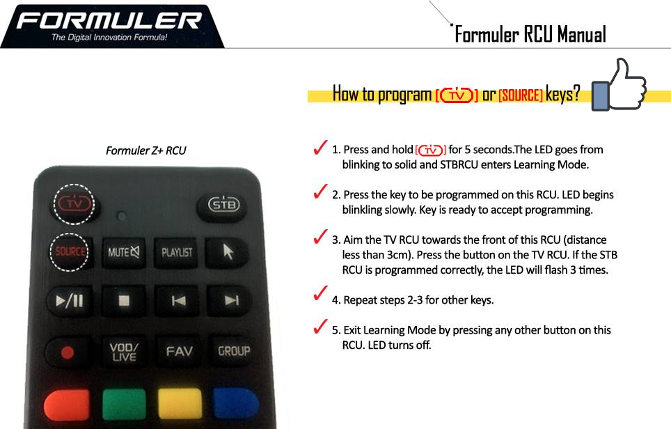 FORMULER 02F9, Z Alpha, Z7, ZX, Nano, Z8, Z10 IR learning – télécommande de  remplacement avec rétroéclairage - 14.9 EUR : REMOTE CONTROL WORLD