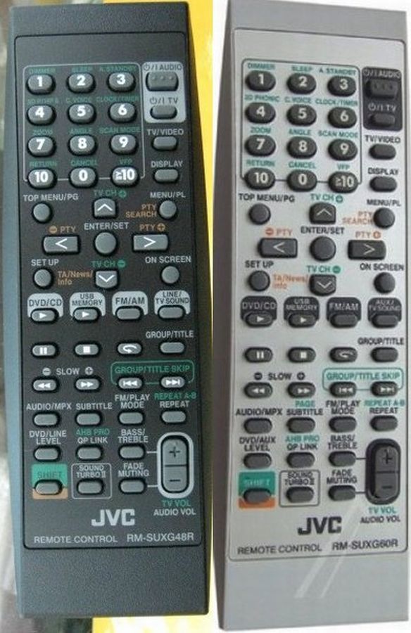 JVC RMSUXG48R, RMSUXG60R remote control duplicate 16.2 REMOTE