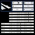 LG SK43L71A-V01 retroiluminación LED para 43UJ620Y, TH-43FX680C, SW43D09R, SW43D09L-ZC22AG-02, 303SW430039, 303SW430038 - 8 tiras