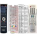 SHARP GA460WJSA, GA472WJSA, GA538WJSA - 

compatible General-branded remote control