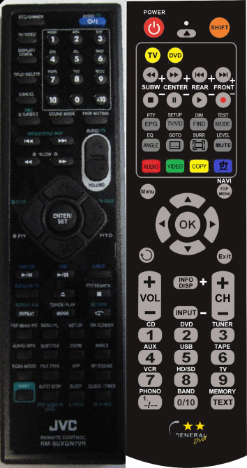 JVC RM-SUXGN7VR - Replacement remote control [RM-SUXGN7VR -generalDVD