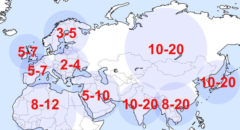 Shipping Map for World